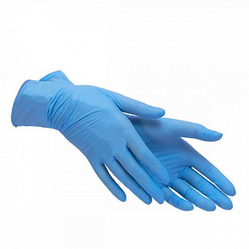Перчатки гигиенические нитриловые, синие фото цена