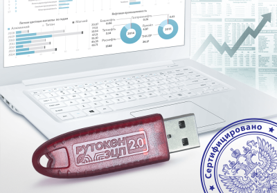 USB-токен Рутокен ЭЦП 2.0 2100 64КБ сертификат ФСБ детальное фото